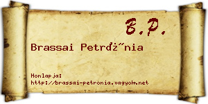 Brassai Petrónia névjegykártya